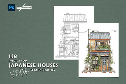 Photoshop Sketch Japanese Houses
