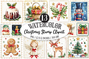 Christmas Stamp Clipart, a Seasonal Illustration by Designking (Thumbnail 1 of 3)