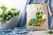 Whimsical Summer Caterpillar Clipart, an Animal Illustration by SVGArt (Thumbnail 5 of 9)