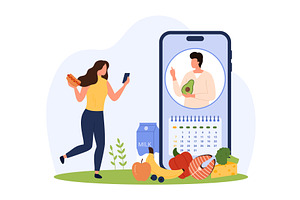 Healthy eating plan from, a Food Illustration by Flashvector