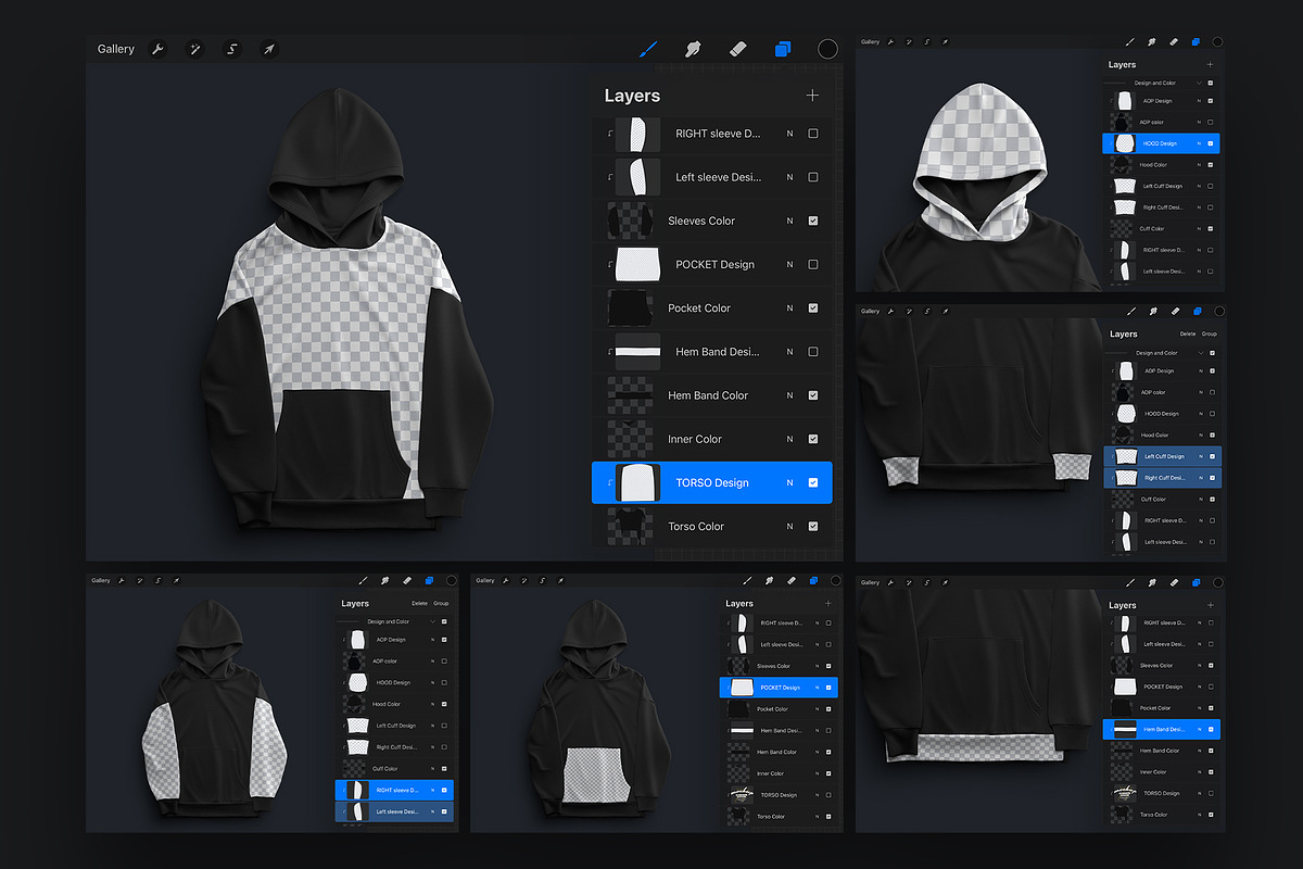 Mockup Oversize Hoodie For Procreate, a Hoody Mockup by Grow Design Craft Studio (Photo 8 of 9)