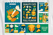 Mosaic Meat and Fish Designs, a Food Illustration by Lettering_Logo (Thumbnail 6 of 9)