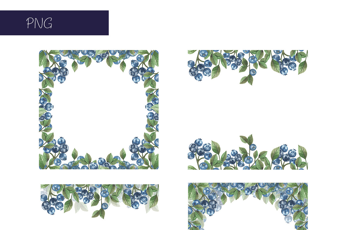 Blueberry watercolor collection, an Object Illustration by Pattern + watercolor (Photo 6 of 10)