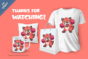 Cheerleader red panda cartoon., an Animal Illustration by KENO Mascots (Thumbnail 3 of 3)