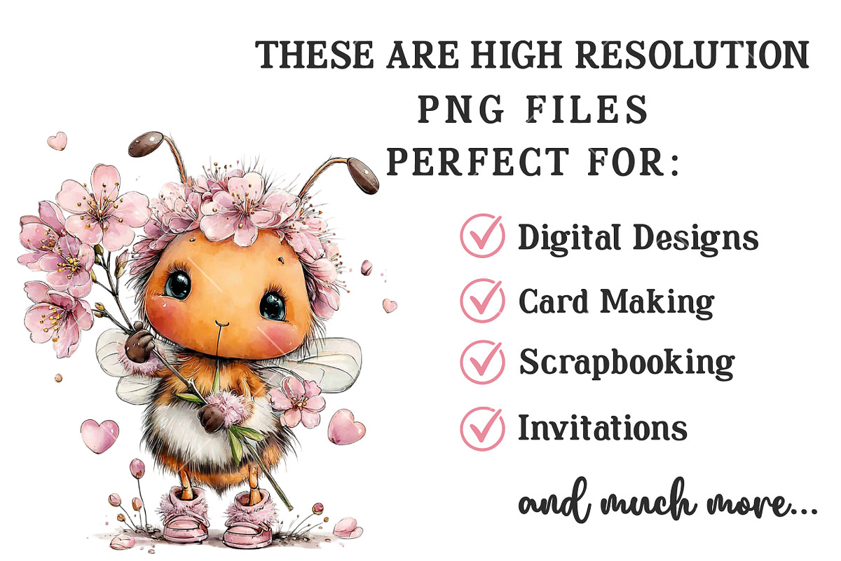 Whimsical Spring Bee Clipart Bundle, an Illustration by OK Design (Photo 4 of 6)