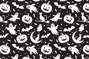 Black and white Halloween pattern