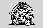 Dice Bag Silhouette Bundle, an Illustration by Designs_River (Thumbnail 7 of 9)