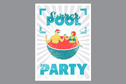 Summer Pool Party vector posters., a Seasonal Illustration by PoPaShop (Thumbnail 2 of 3)
