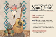Boho Scene Creator (Watercolor), an Illustration by Curve and Pixel (Thumbnail 2 of 7)