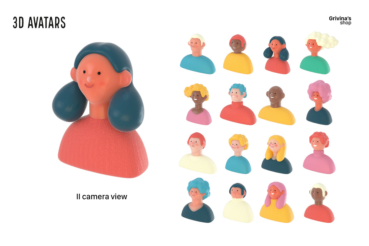 3D Avatars, a Templates & Theme by Grivina's shop (Photo 4 of 13)