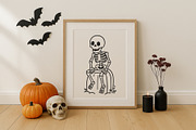Funny Halloween Skeleton Clipart., a Decorative Illustration by kaisorn (Thumbnail 4 of 4)