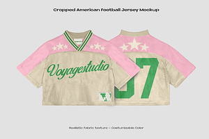 CROPPED AMERICAN FOOTBALL JERSEY, an Apparel Mockup by Voyage Studio