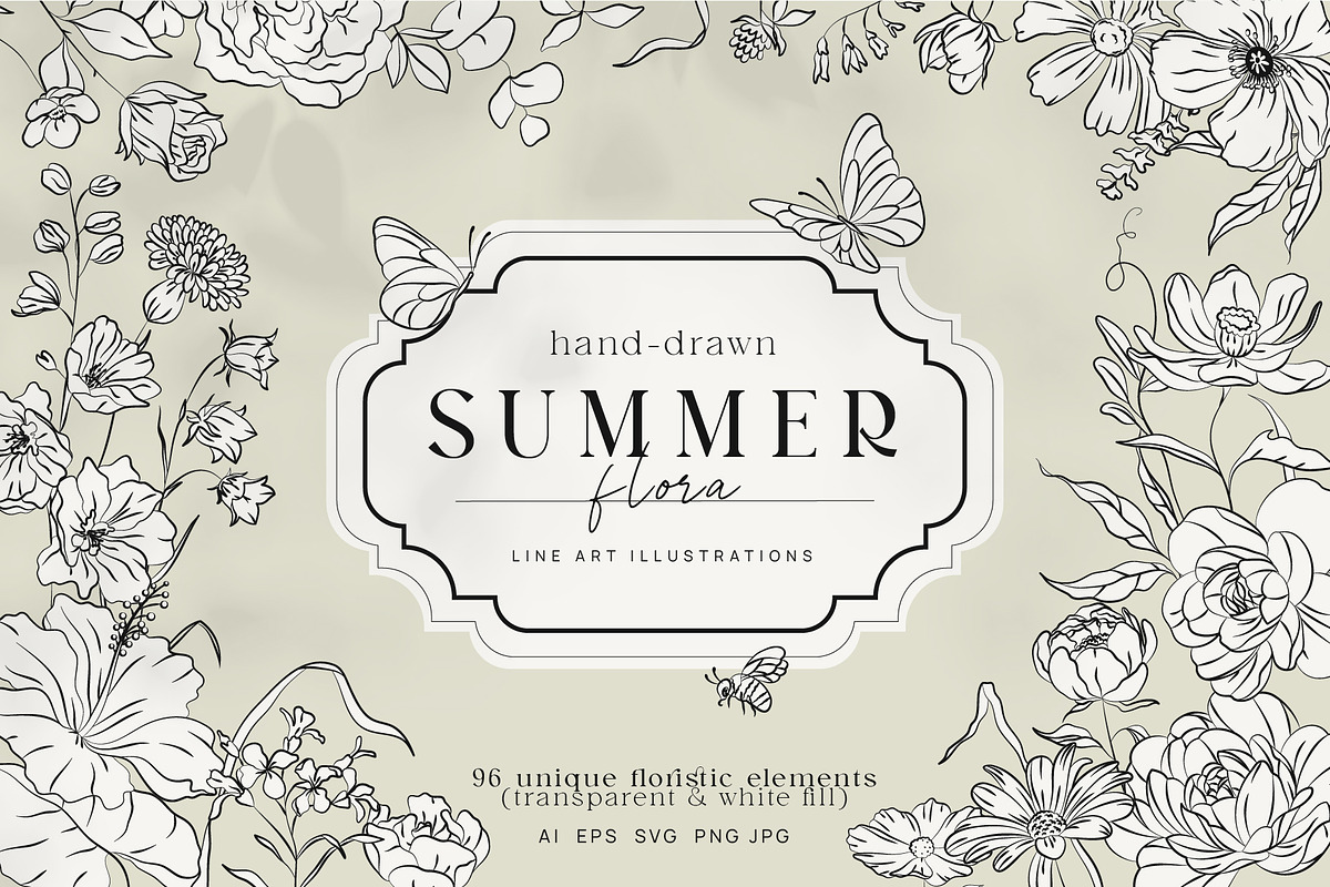 Line Art Seasonal Floral Bundle, a Decorative Illustration by La Petite Line Art (Photo 3 of 5)