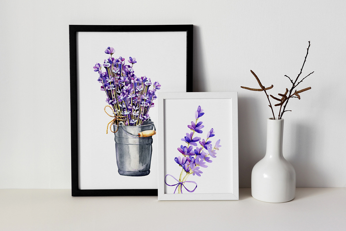 Provence Lavender watercolor clipart, a Decorative Illustration by Artmanata (Photo 11 of 14)