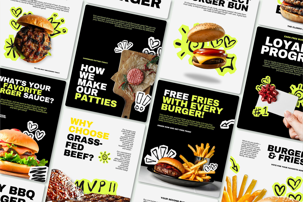 Canva Fast Food & Burger Brand Kit, a Design Template by SecondBrain Store (Photo 8 of 10)