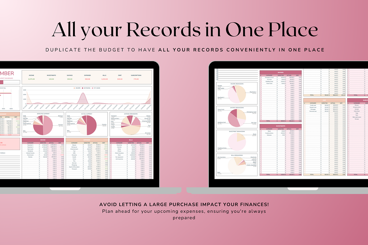 Standard Monthly Budget - Red, a Templates & Theme by The Creative Plans co (Photo 9 of 11)