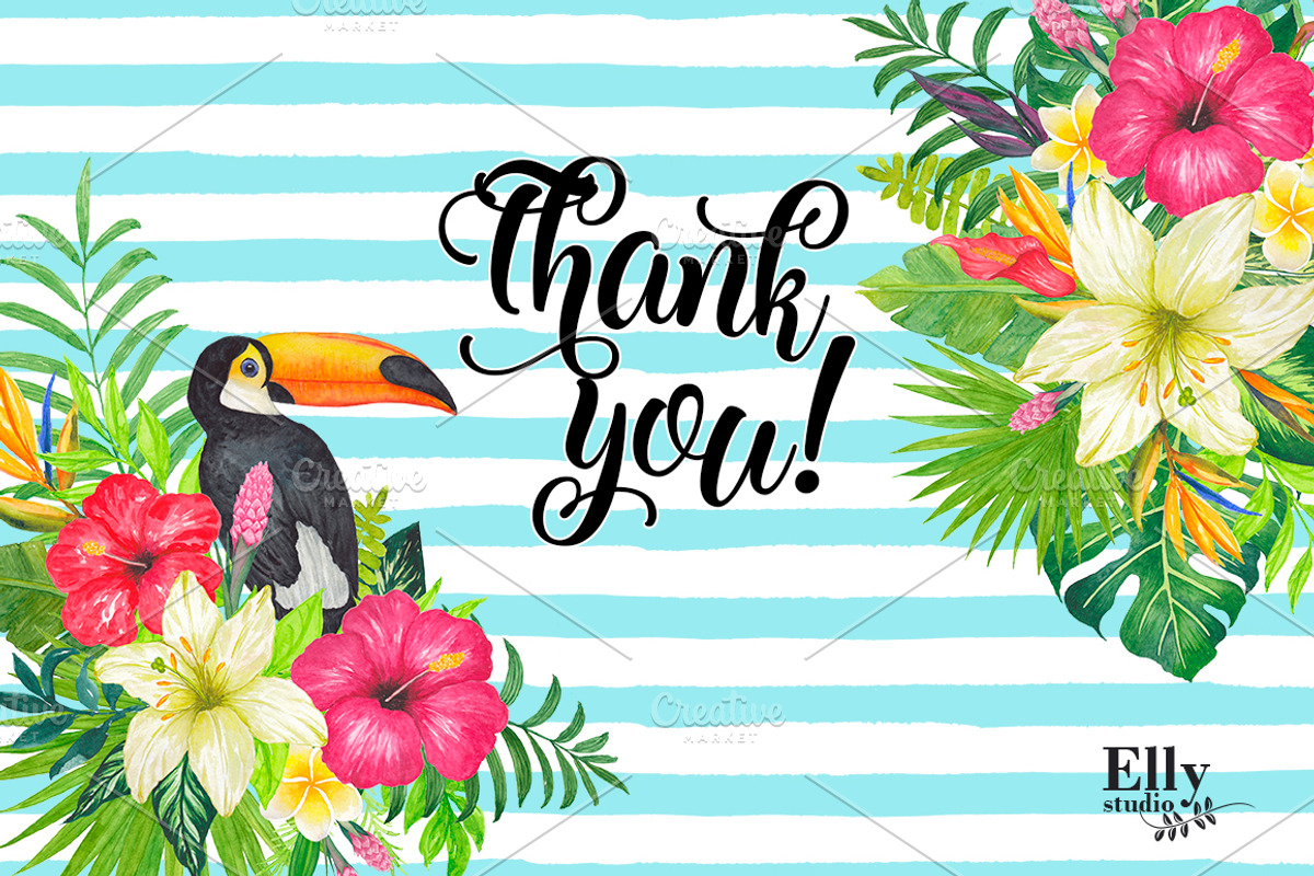 Watercolor Tropical Clip Art, an Illustration by Elly Studio (Photo 9 of 9)
