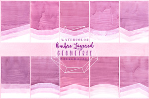 Watercolor Geometric Ombre Paper