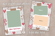 Hearts Valentine Photo Cards PSD, a Card Template by PSD templates and Photos (Thumbnail 3 of 4)