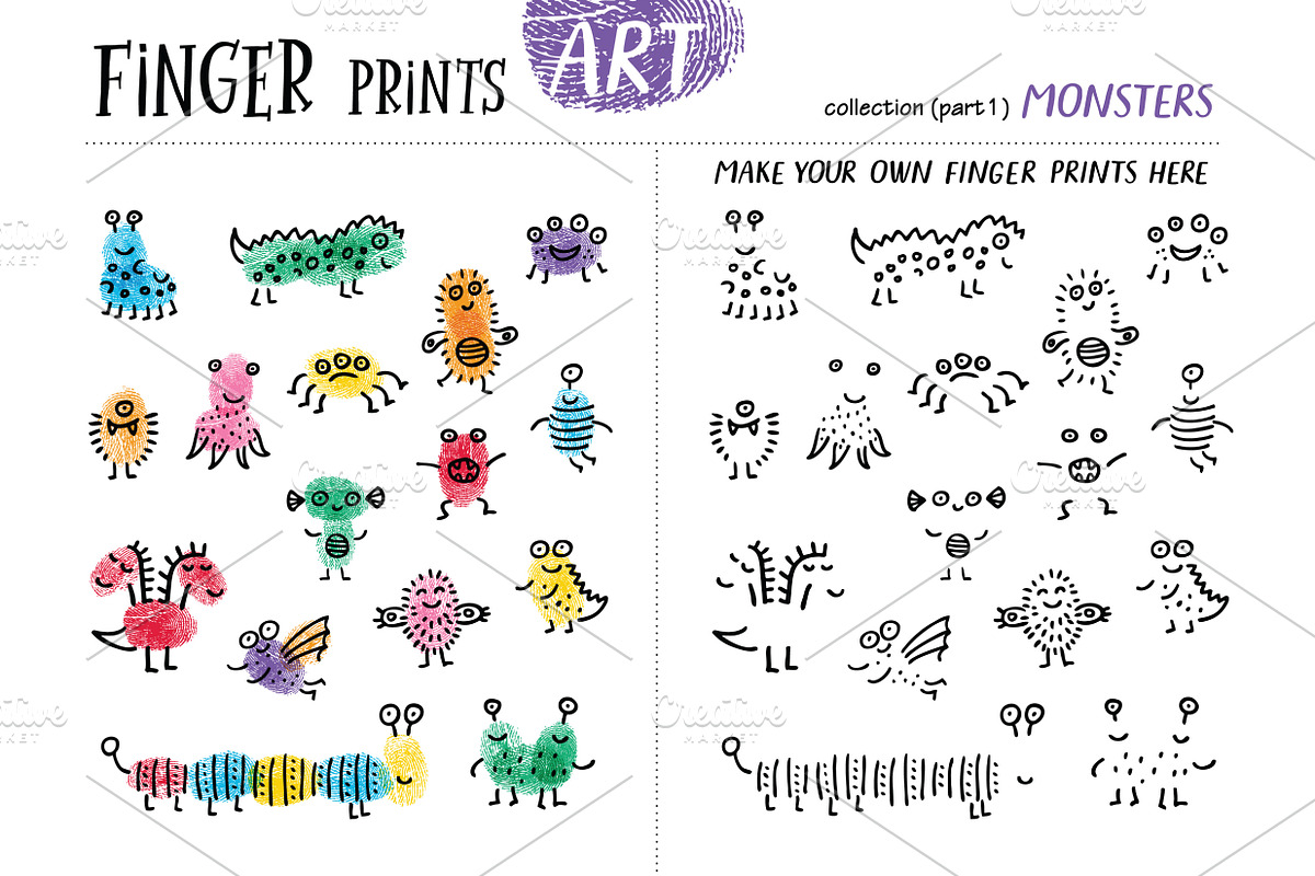 Finger prints ART (part 2), an Animal Illustration by Alena Razumova (Photo 9 of 14)