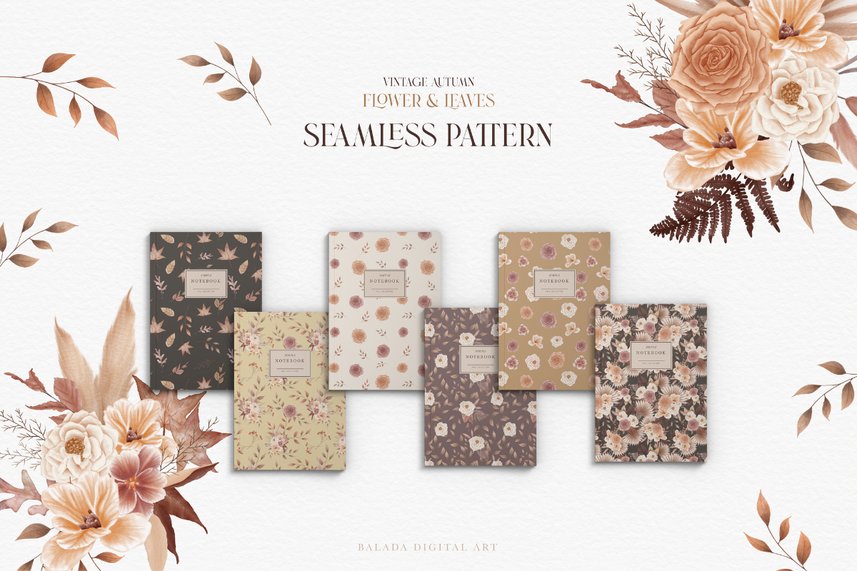 Autumn Watercolor Seamless Patterns, a Pattern Graphic by Balada Digital Art (Photo 6 of 8)