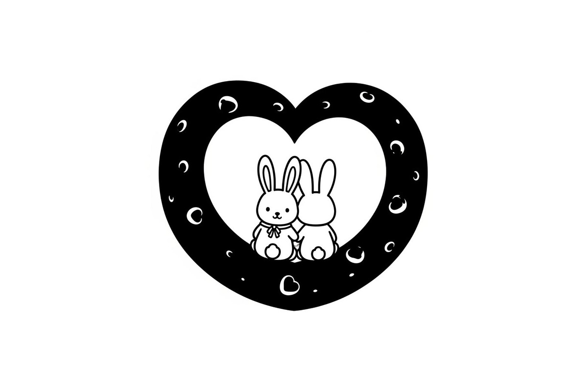 Cute Bunny Love Silhouette Icons, an Illustration by Creativeshirt (Photo 38 of 51)