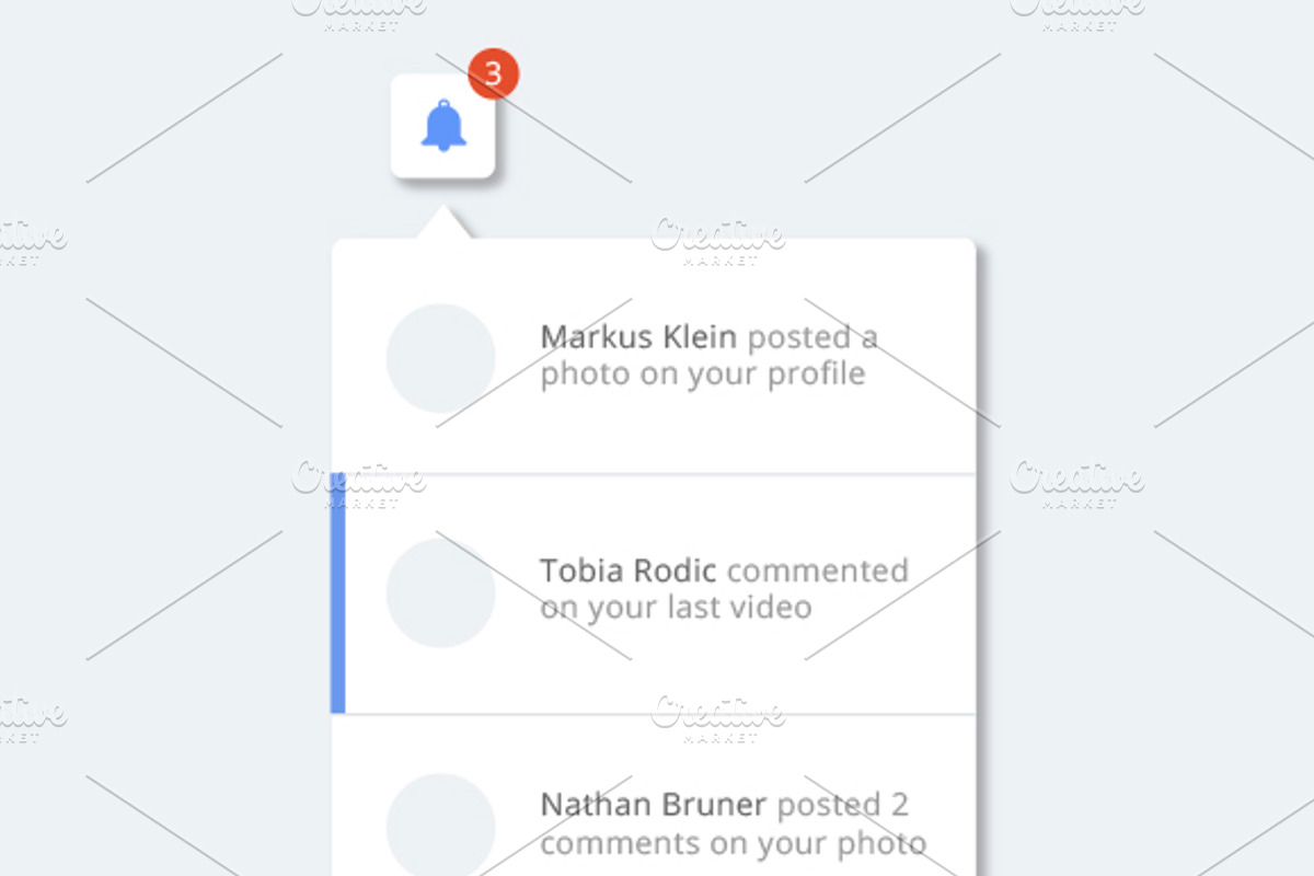Clean notification dropdown designs, a Templates & Theme by Design & photo resources (Photo 3 of 4)
