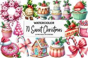 70 Sweet Christmas Clipart Bundle, an Illustration by DreamArtGraphic