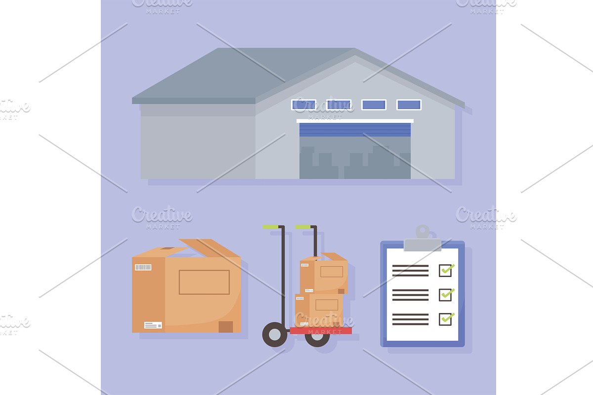logistic delivery set, an Object Illustration by studiogstock