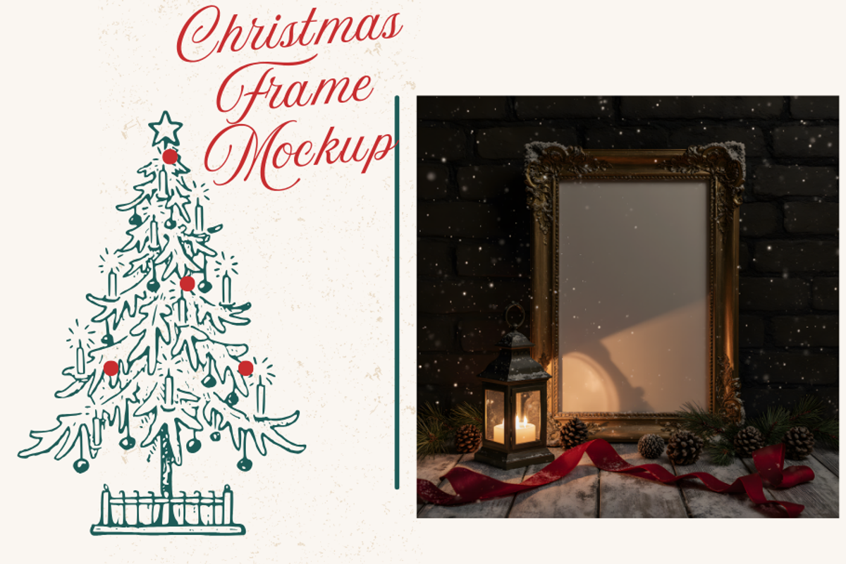 Holiday & Xmas PSD Frame Mockups, a Mockup by StormDigitalArt (Photo 1 of 2)