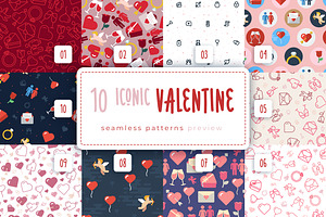 Iconic Valentine Seamless Pattern