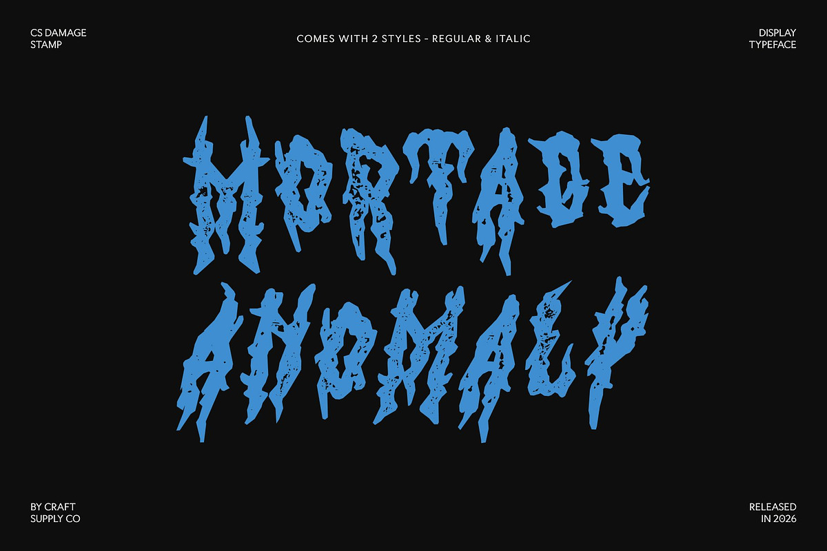 CS Damage Stamp, a Blackletter Font by Craft Supply Co. (Photo 3 of 8)