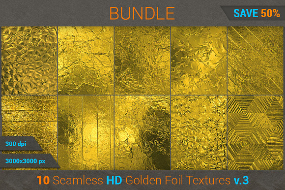 Golden Foil HD Texture Bundle (v 3) preview 2