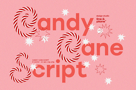 Candy Cane Script - Vector Font, an Object Graphic by line & plane