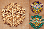 Dragonfly 3D Mandala - Laser cut, an Object Graphic by Arshad Ali (Thumbnail 3 of 8)