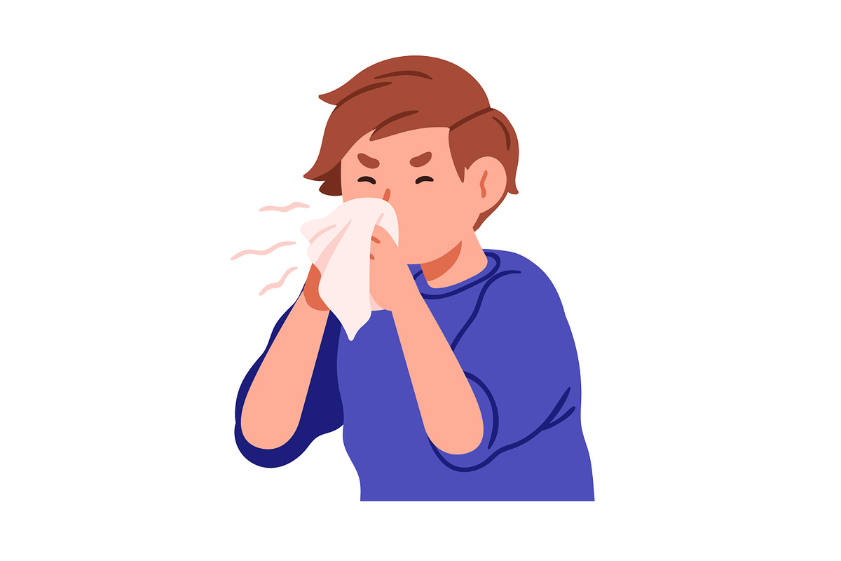 Sick kid boy with cold or flu set, a Person Illustration by Good Studio (Photo 4 of 13)