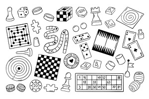 Board games doodle. Hand drawn chess, a Sport Illustration by Valerie Bodnar