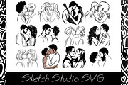 Kissing couple svg format, a Person Illustration by SketchArtStudio (Thumbnail 1 of 3)