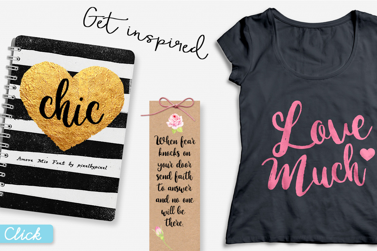 Amore Mio Brush Font preview 2
