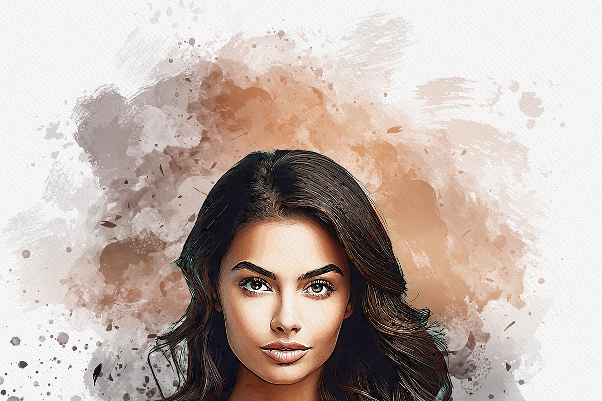 Costume Watercolor portrait Painting, an Action Add-On by MRI STUDIO (Photo 12 of 15)