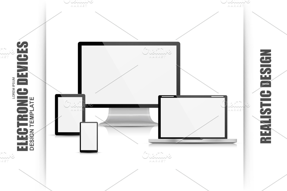 Set Of Realistic Electronic Devices, an Object Graphic by alexdndz