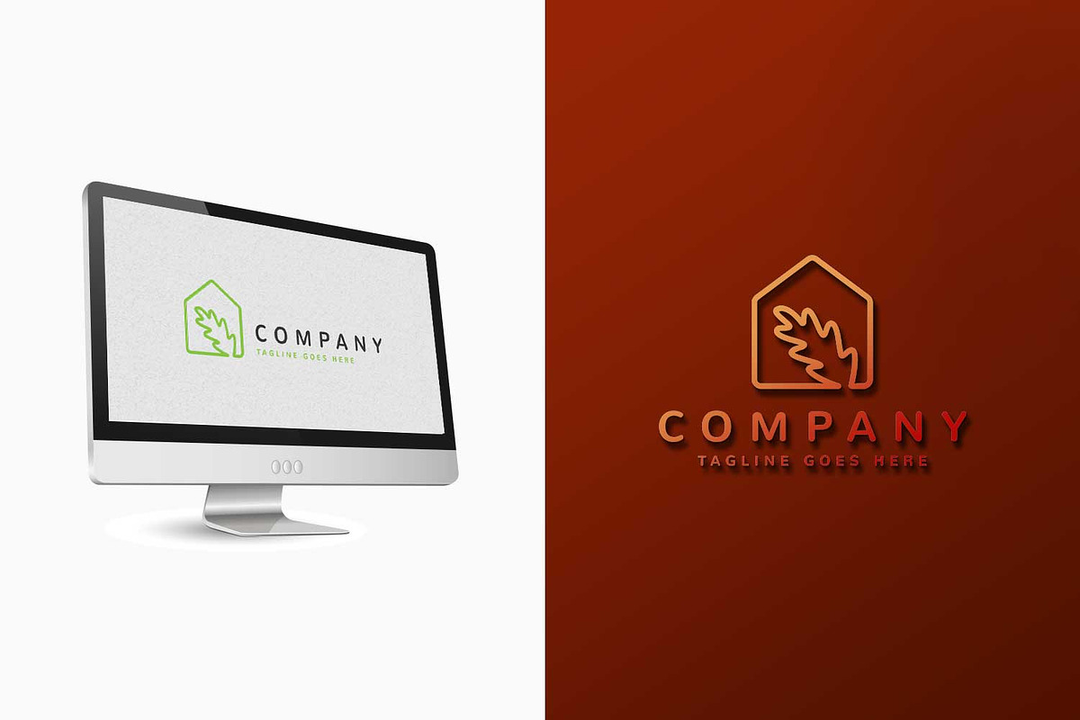 Oak Leaf House Logo Design, a Branding & Logo Template by C_Monica (Photo 2 of 3)