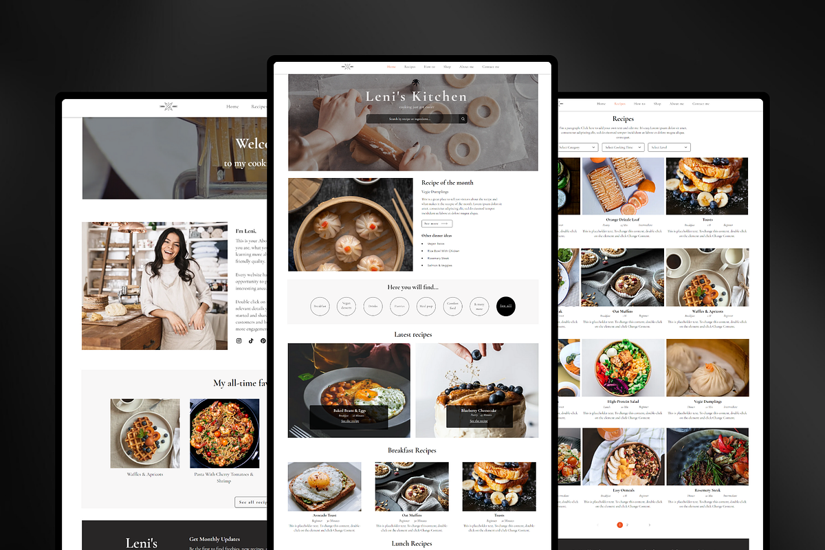 Food Blogger Wix Website Template, a Wix Template by Meraki Templates (Photo 5 of 8)