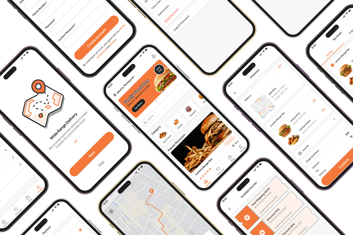 Foodaway - Food Delivery UI Kit, an UI Kit Template by restiyathena (Photo 2 of 6)