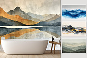 Watercolor mountain wallpaper, a Wallpaper Graphic by DamonYang's shop (Thumbnail 3 of 7)
