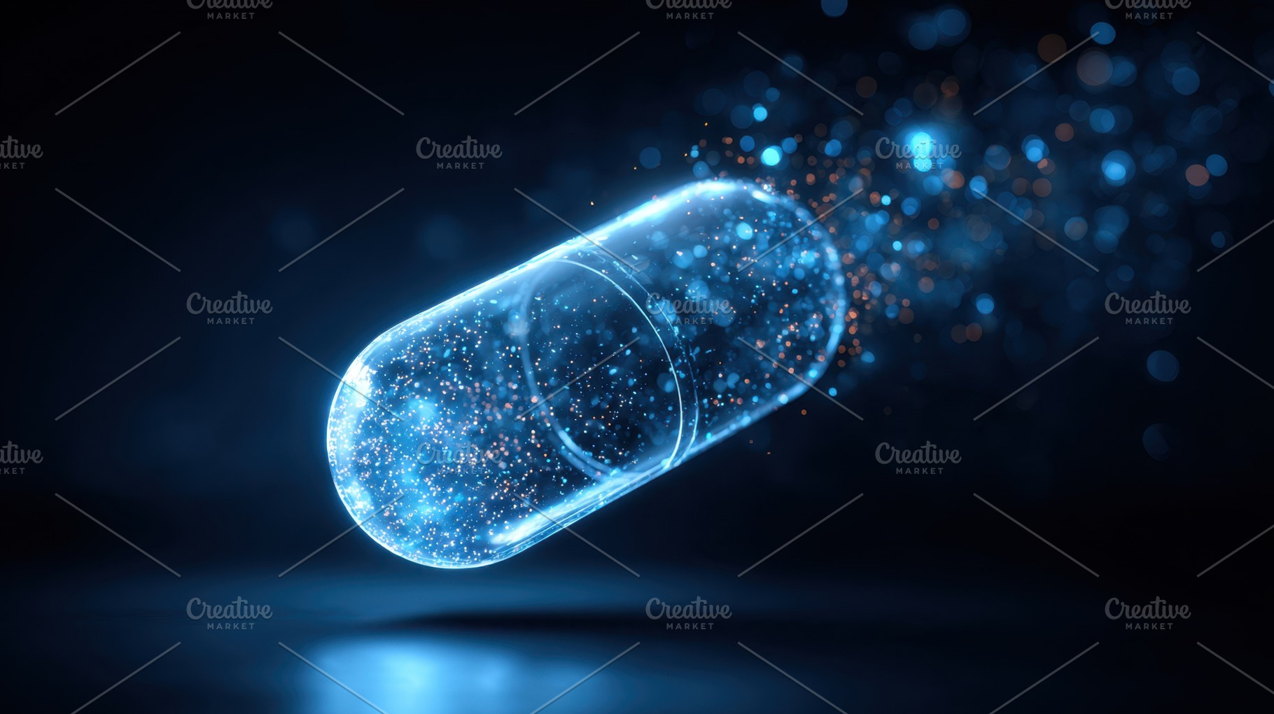 Floating capsule in dark space, a Photo by Beautiful things