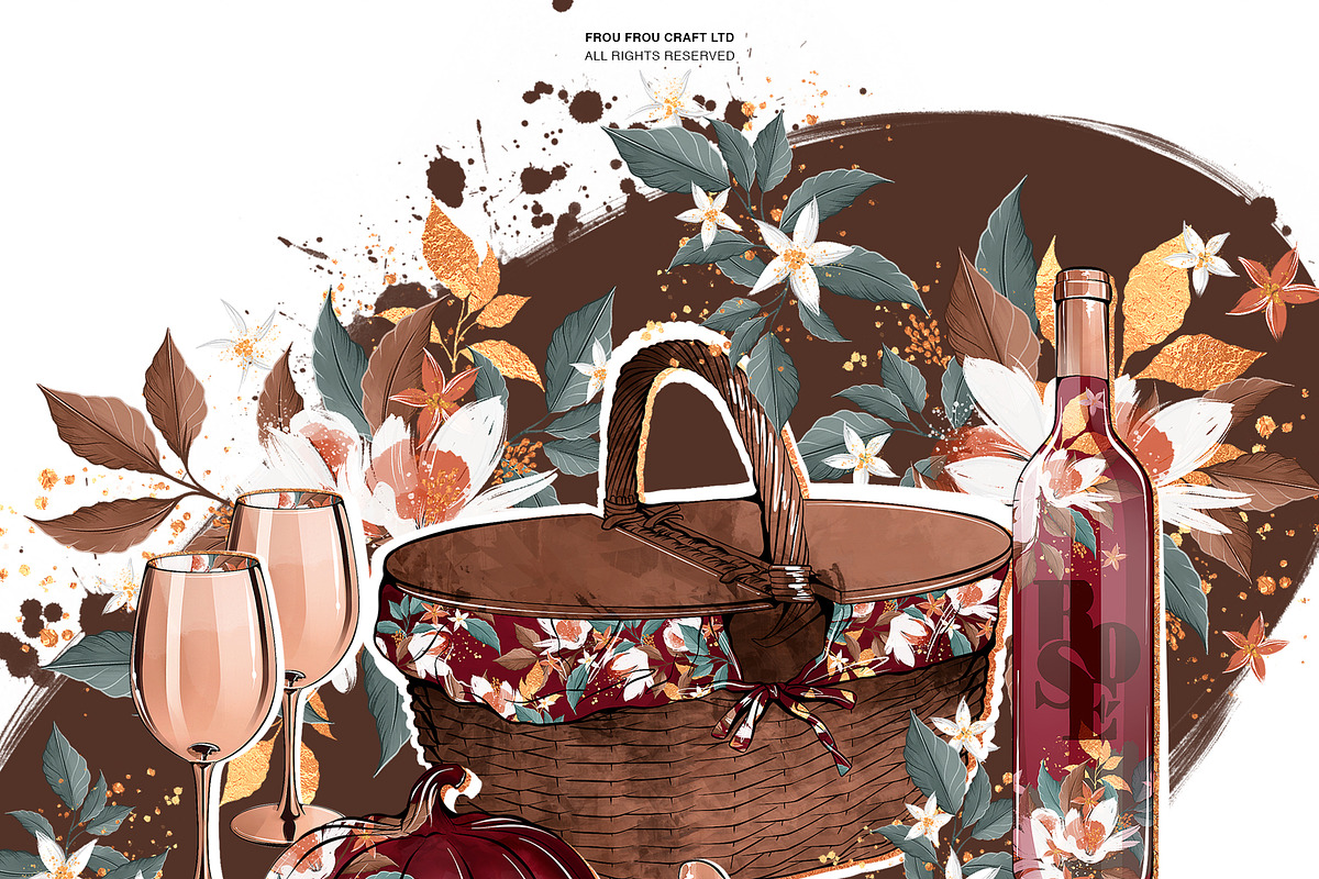 Autumn Fall Burgundy Clip Art, an Illustration by Frou Fou Craft (Photo 1 of 7)