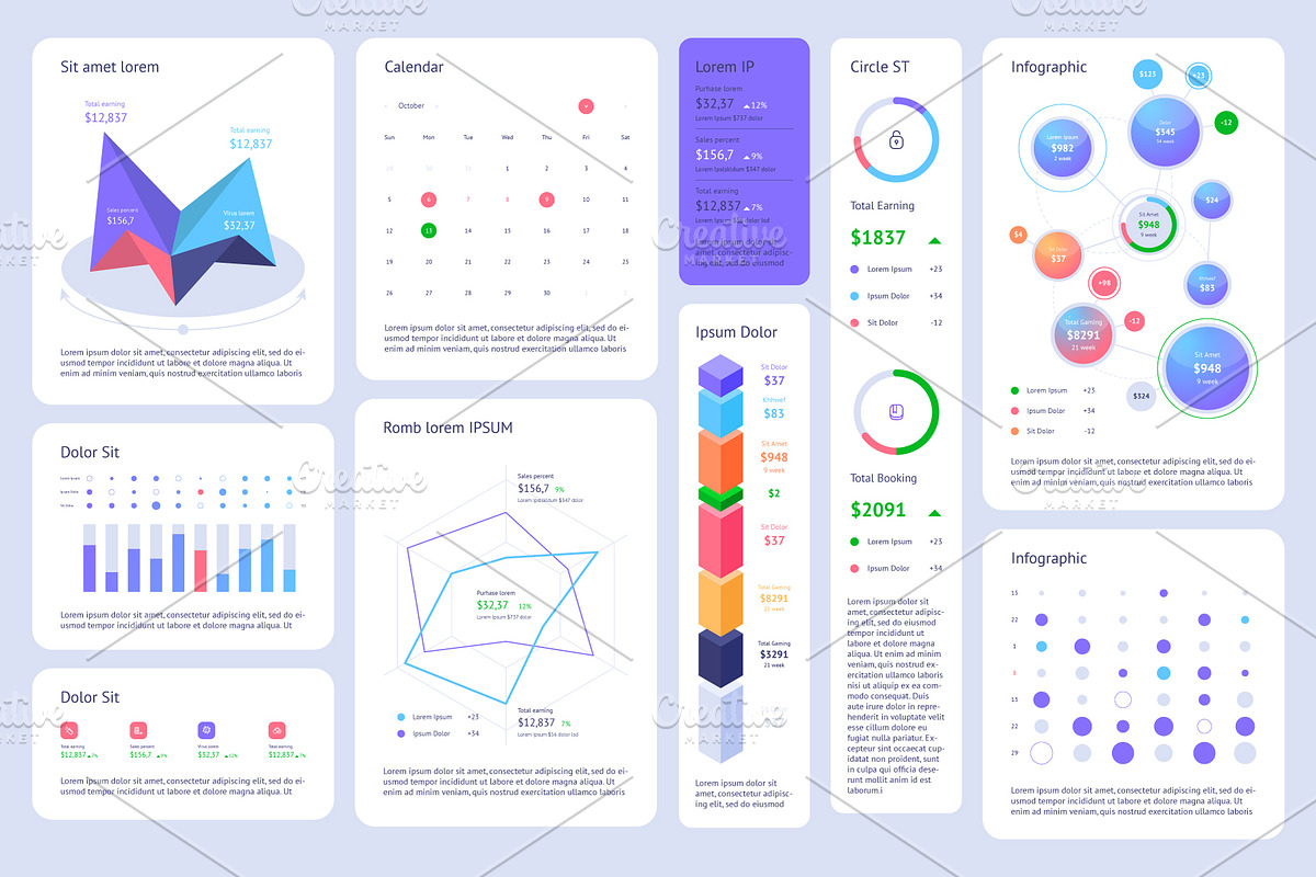 elements of infographics, a Templates & Theme by fet