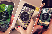 3 iPhone6 Mockups in Girls Hand, an iPhone Mockup by DesignLux (Thumbnail 1 of 5)