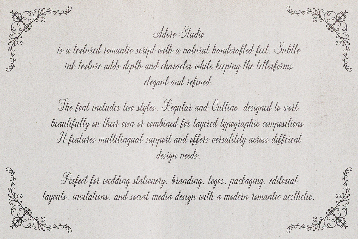 Adore Studio Romantic Font Duo, a Script Font by AnMark (Photo 10 of 14)
